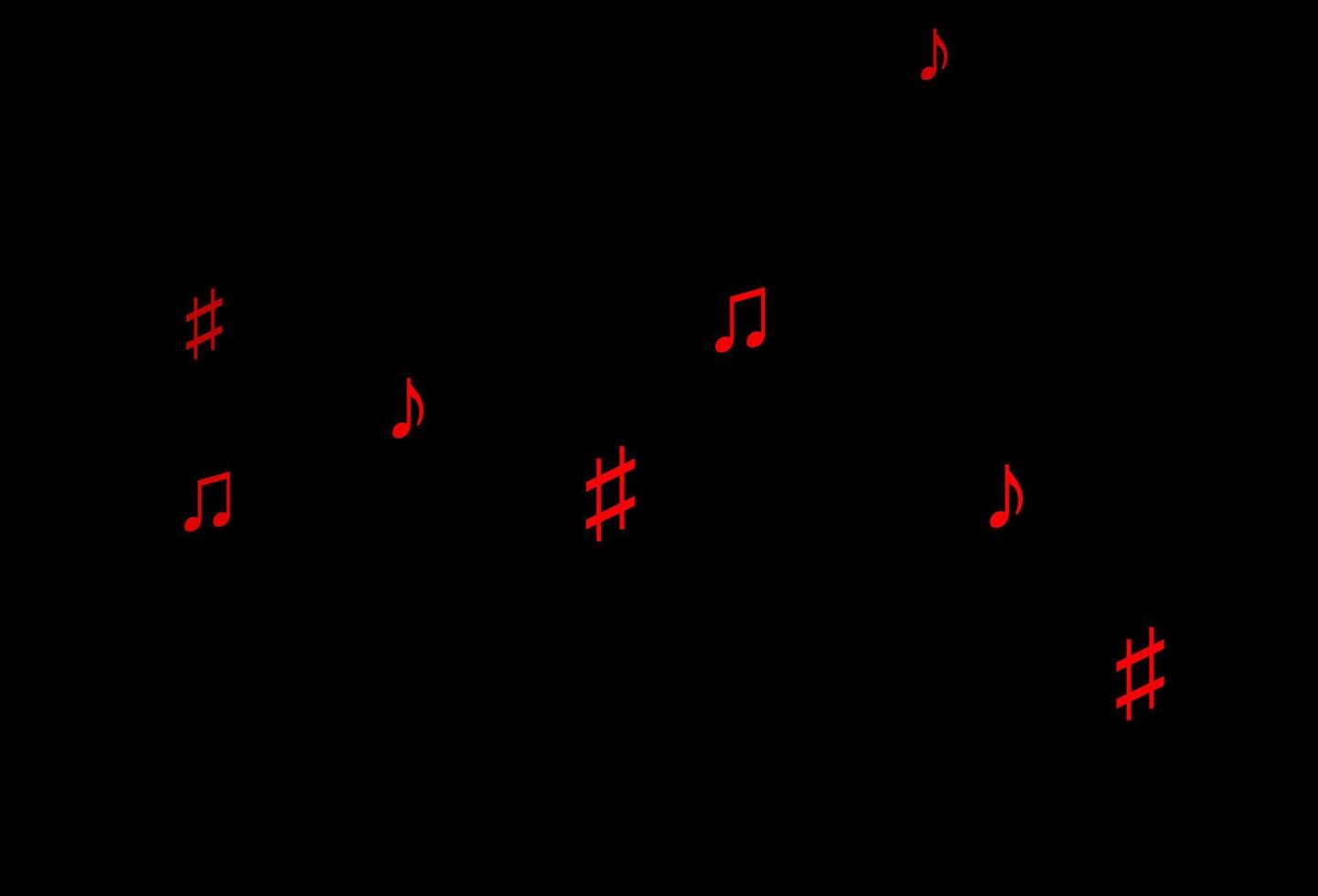 dunkelrote Vektorstruktur mit Musiknoten. vektor