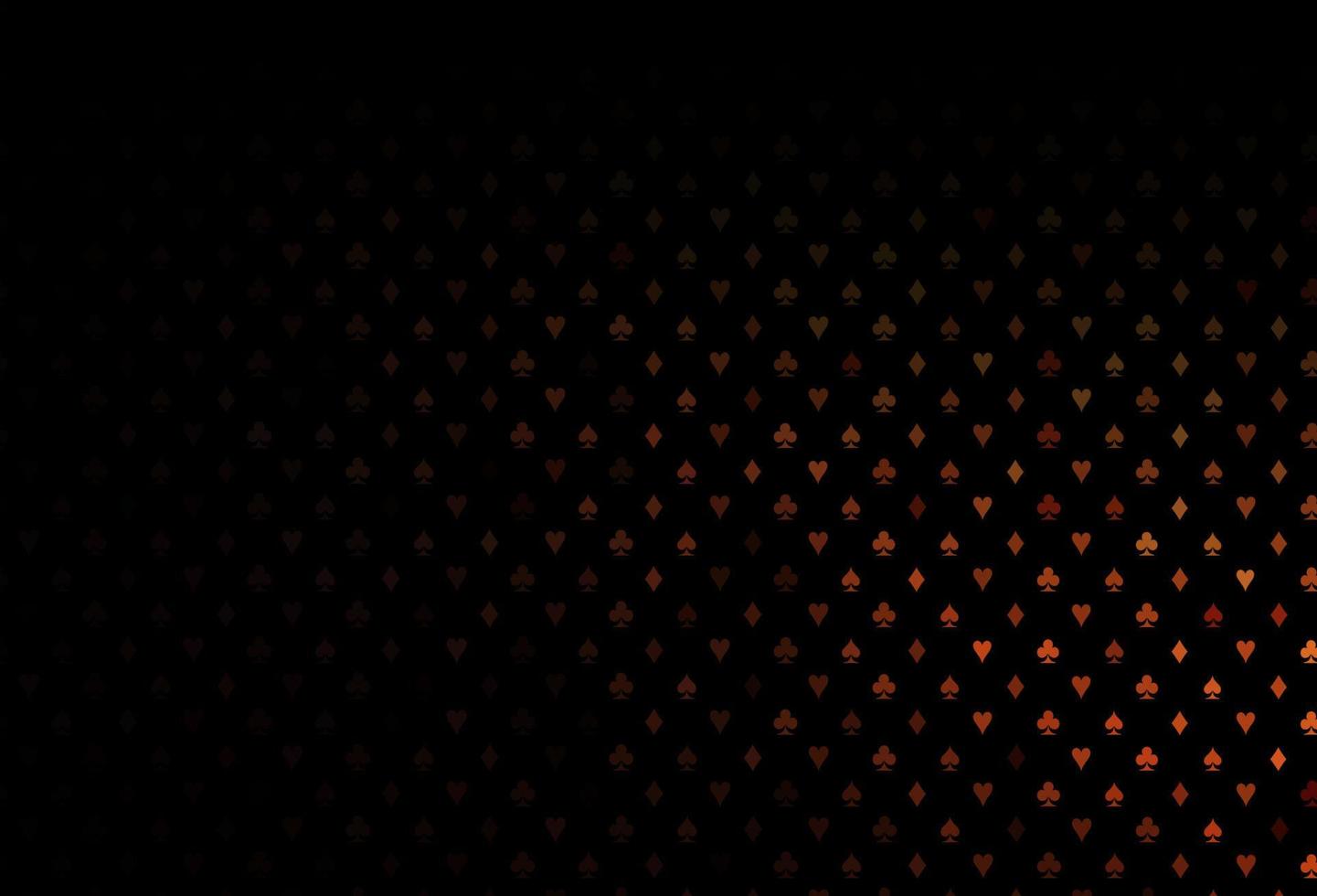 mörk orange vektorstruktur med spelkort. vektor