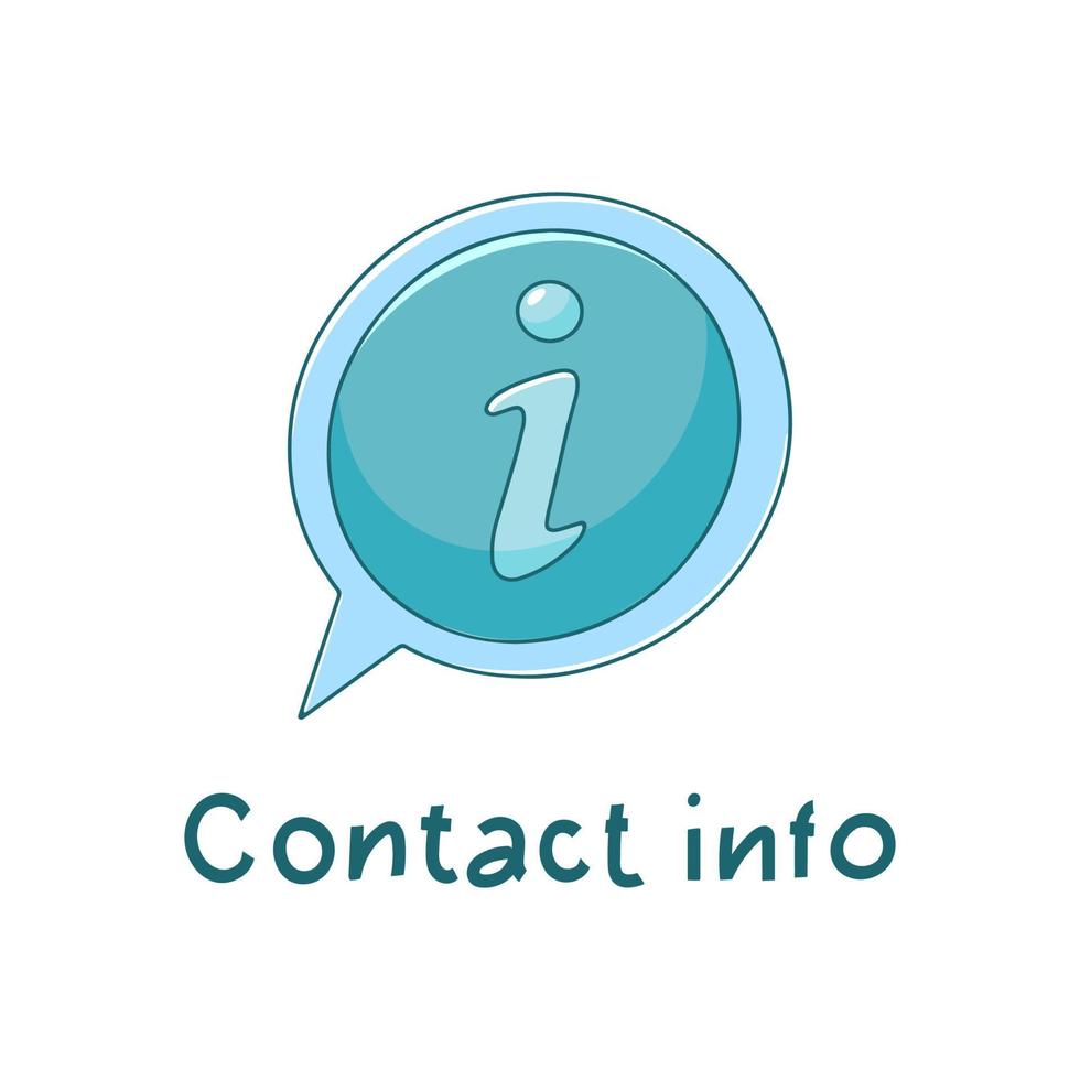 Kontakt information ikon i hand dragen stil isolerat på vit bakgrund. Kontakt tecken i klotter stil vektor