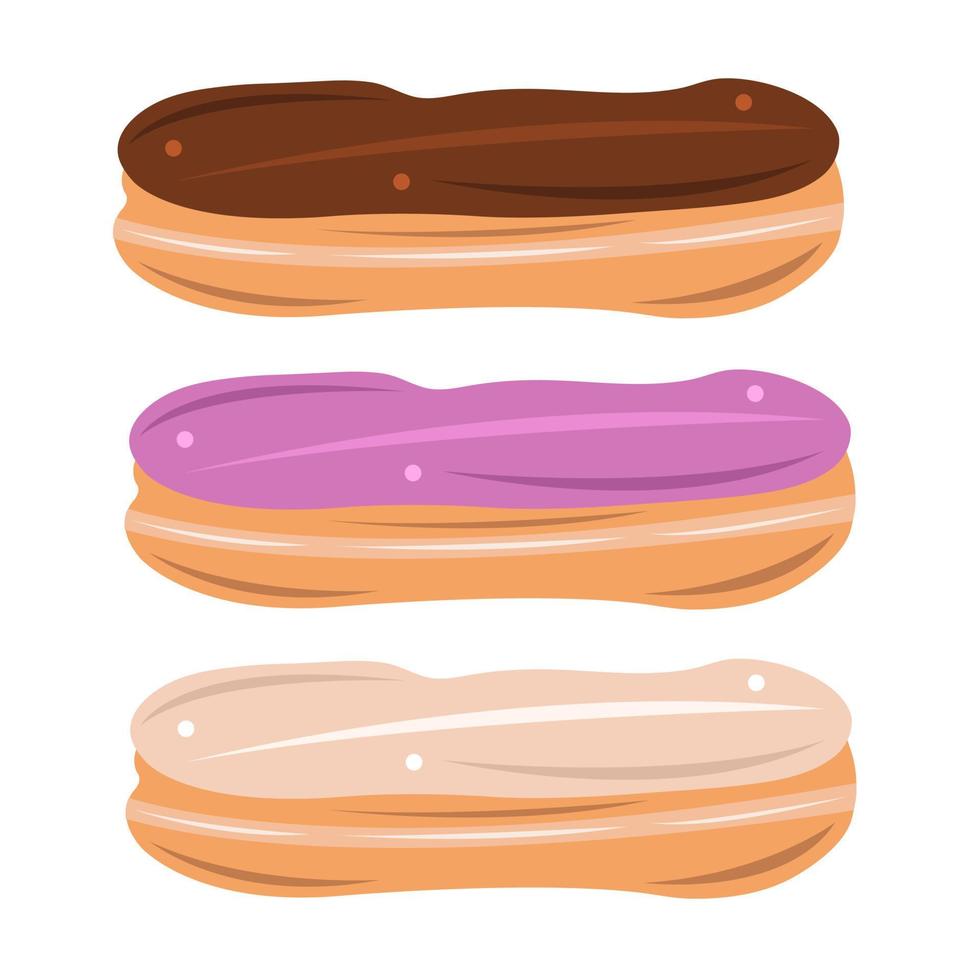 Eclairs-Vektorillustration für Grafikdesign und dekoratives Element vektor