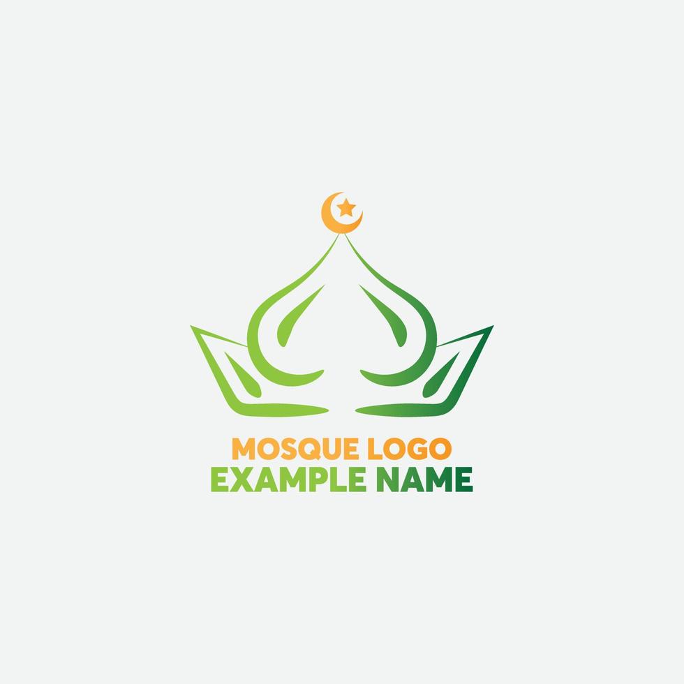 islamische logo-vorlage, band-islamische kuppelpalast-logo-design-vorlage. Elegante Logo-Ideen für Turm, Kuppel, Moschee. inspirierendes Logo-Design. Vorlage-Vektor-Illustration. vektor