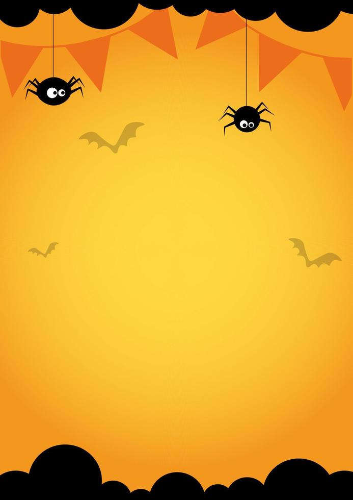 orangefarbener Hintergrund für ein leeres Poster für Halloween vektor