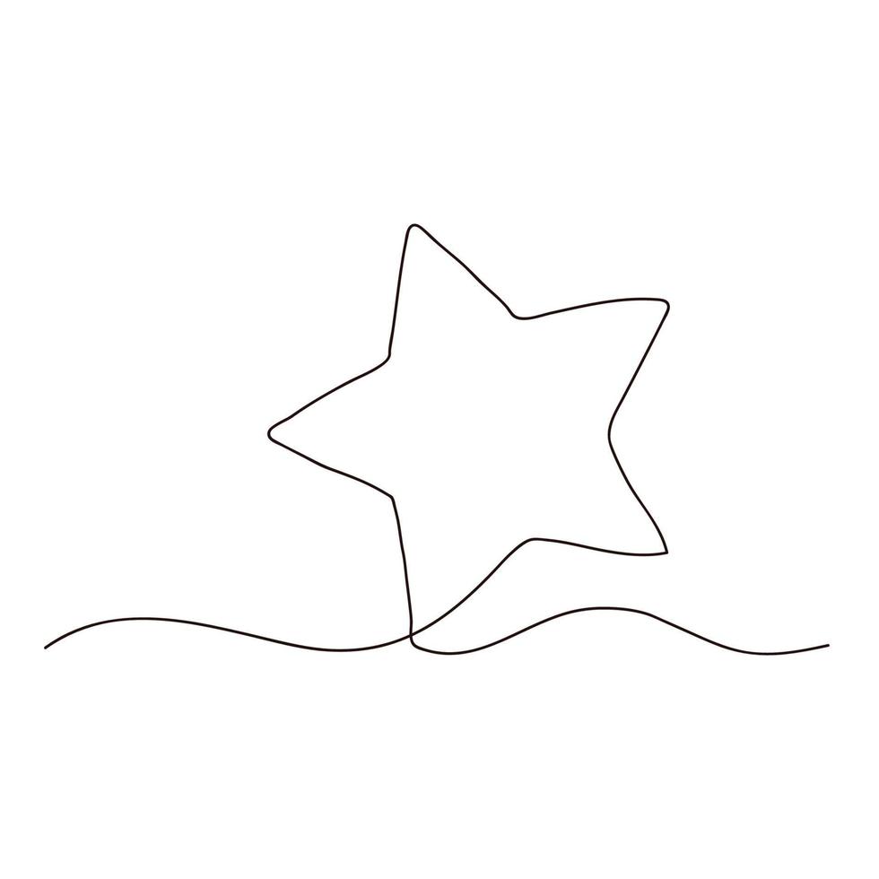 en stjärna ett linje teckning på vit bakgrund. vektor illustration. hand dra vektor illustration