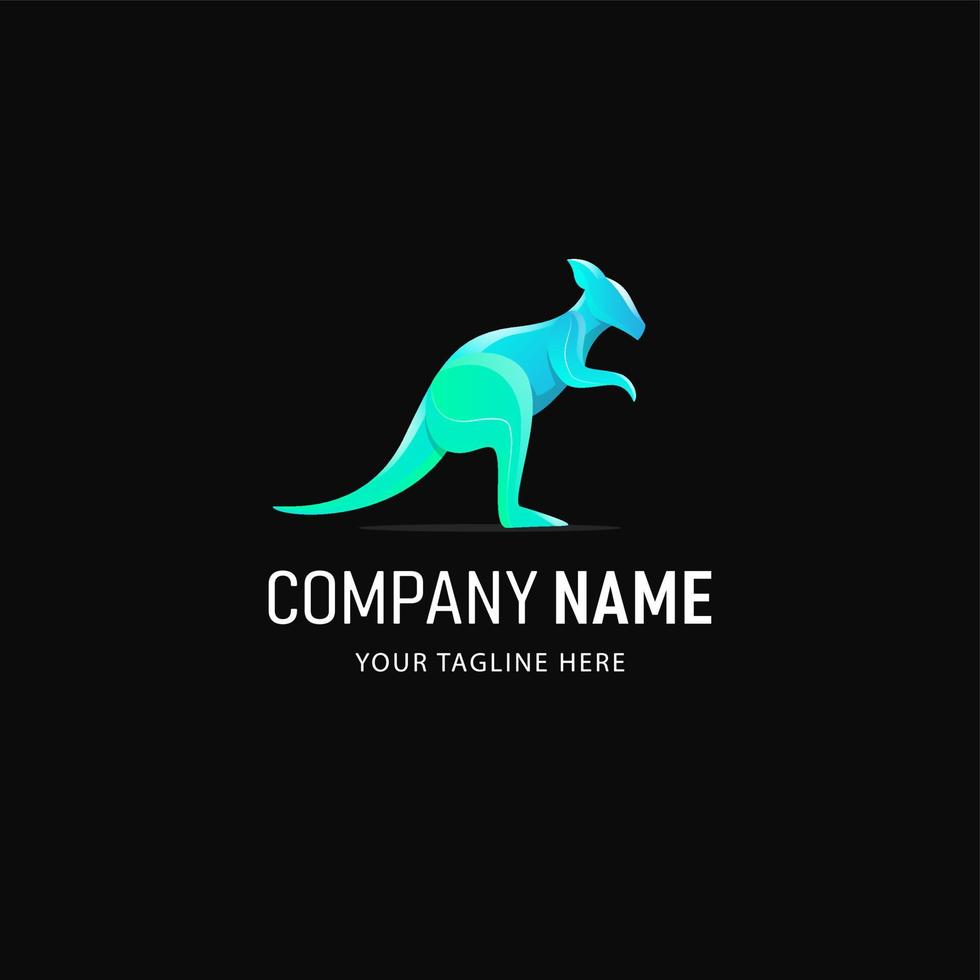 buntes Känguru-Logo-Design. tierlogo im farbverlaufsstilbuntes känguru-logo-design. Tierlogo im Gradientenstil vektor