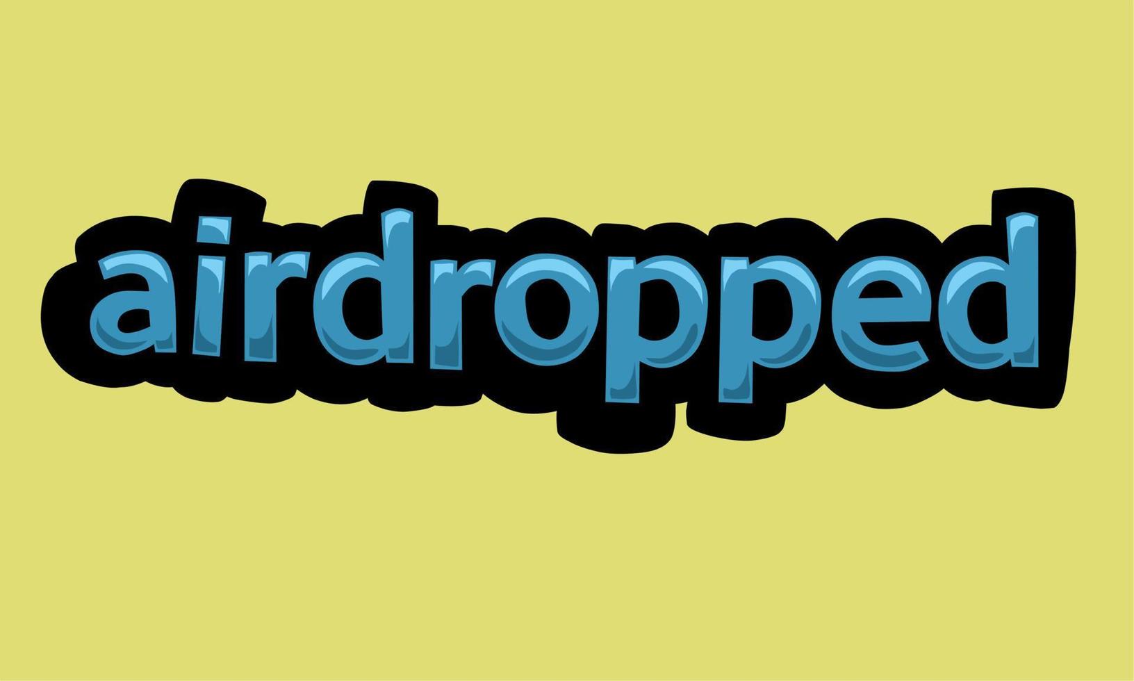 Airdropped-Schreibvektordesign auf gelbem Hintergrund vektor