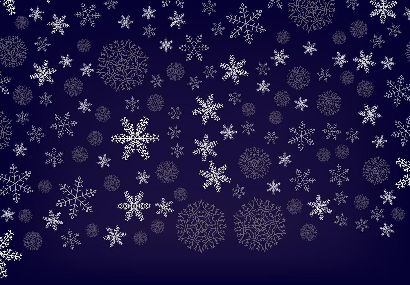 Winterhintergrund mit fallendem Schnee und Schneeflocken. frohe weihnachten und guten rutsch ins neue jahr hintergrund. Vektor-Illustration. vektor