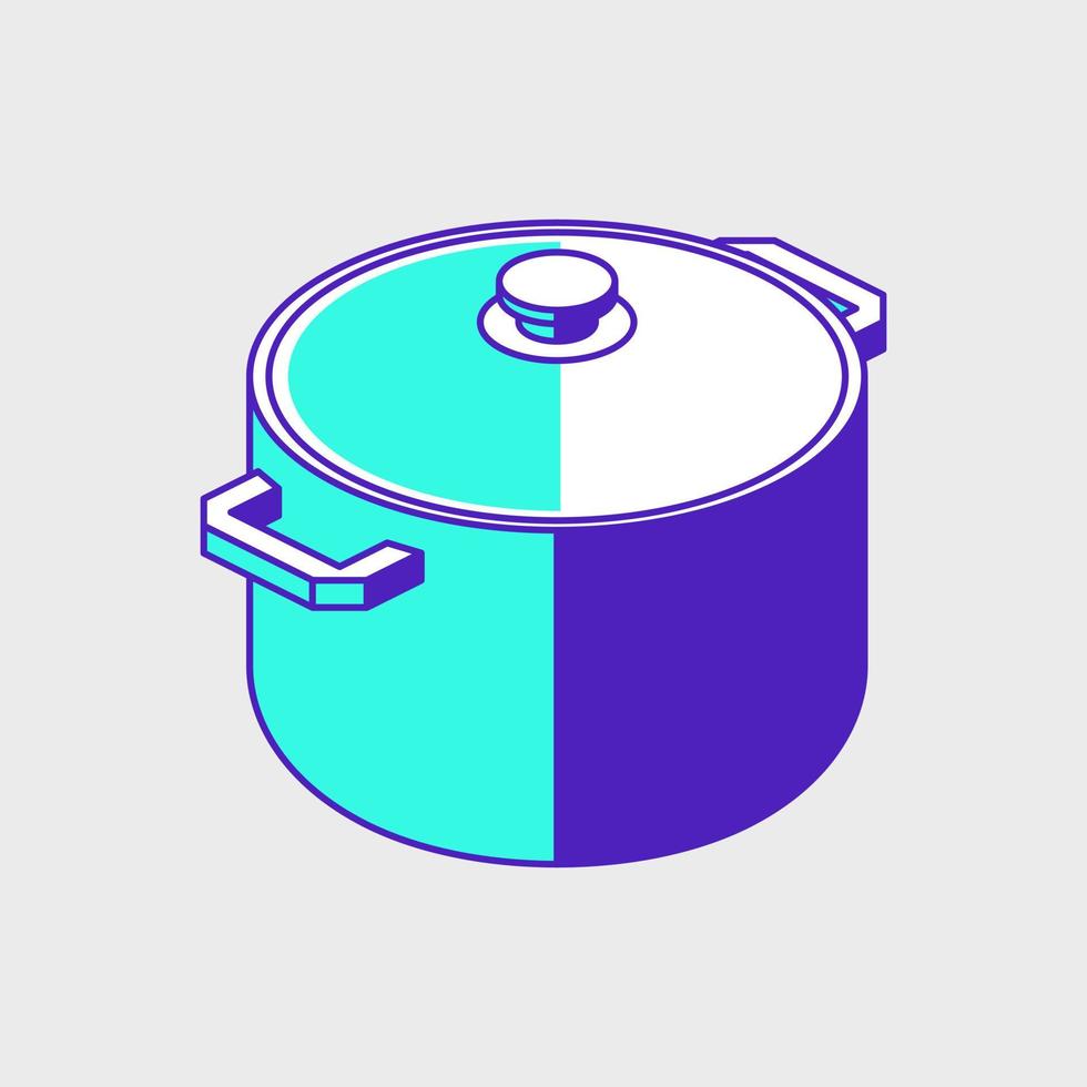 matlagning pott isometrisk vektor ikon illustration
