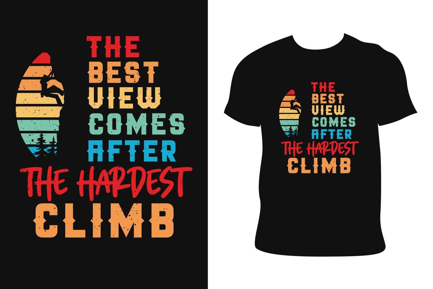 klättrande årgång t-shirt design. klättrande årgång t-shirt. klättrande årgång fri vektor. vektor