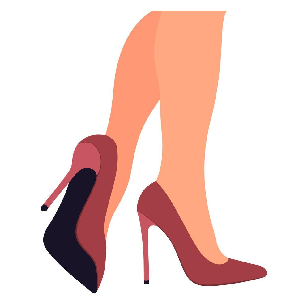 Frauenbeine in Schuhen mit hohen Absätzen. Damenschuhmodell. stylisches Accessoire vektor
