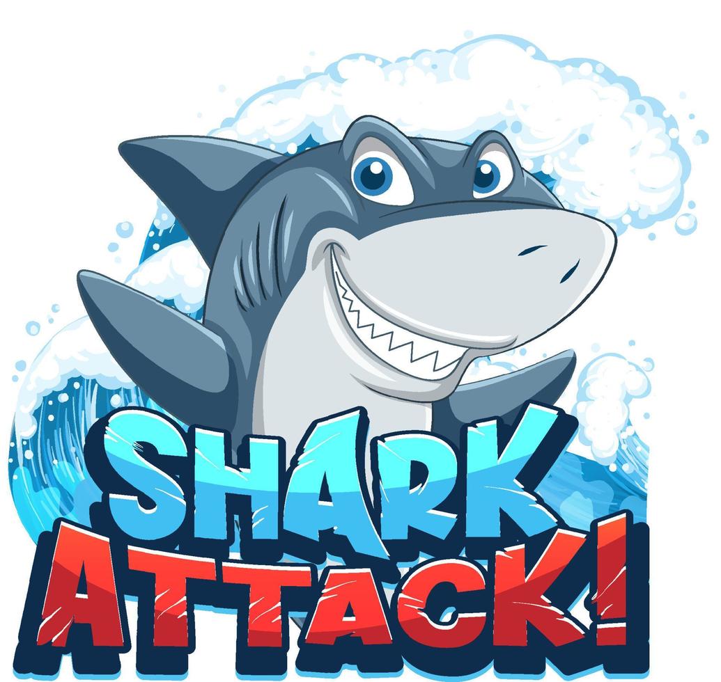 teckensnittsdesign för ord shark attack vektor