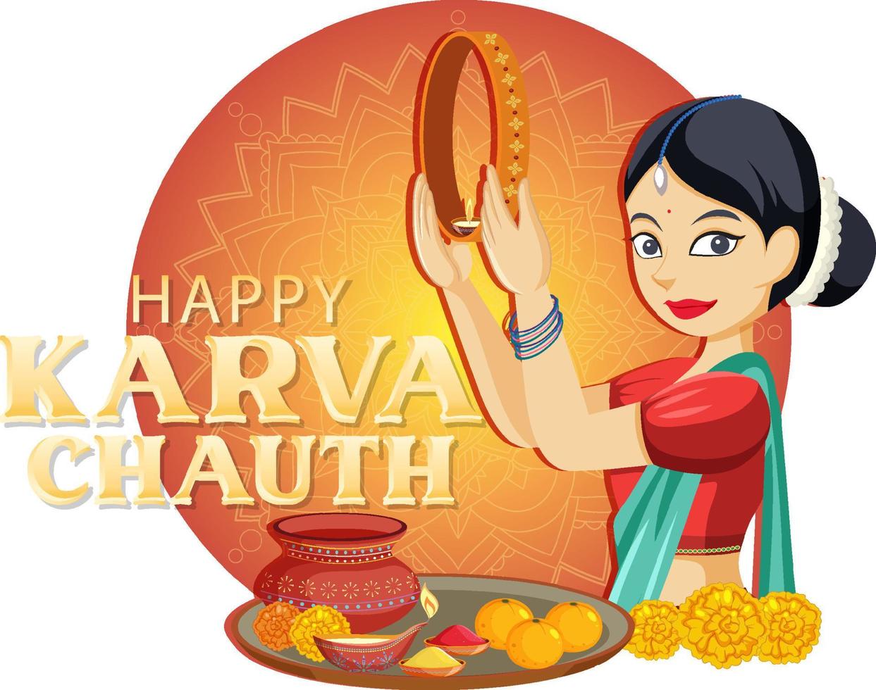 Happy Karva Chauth Day Banner-Design vektor