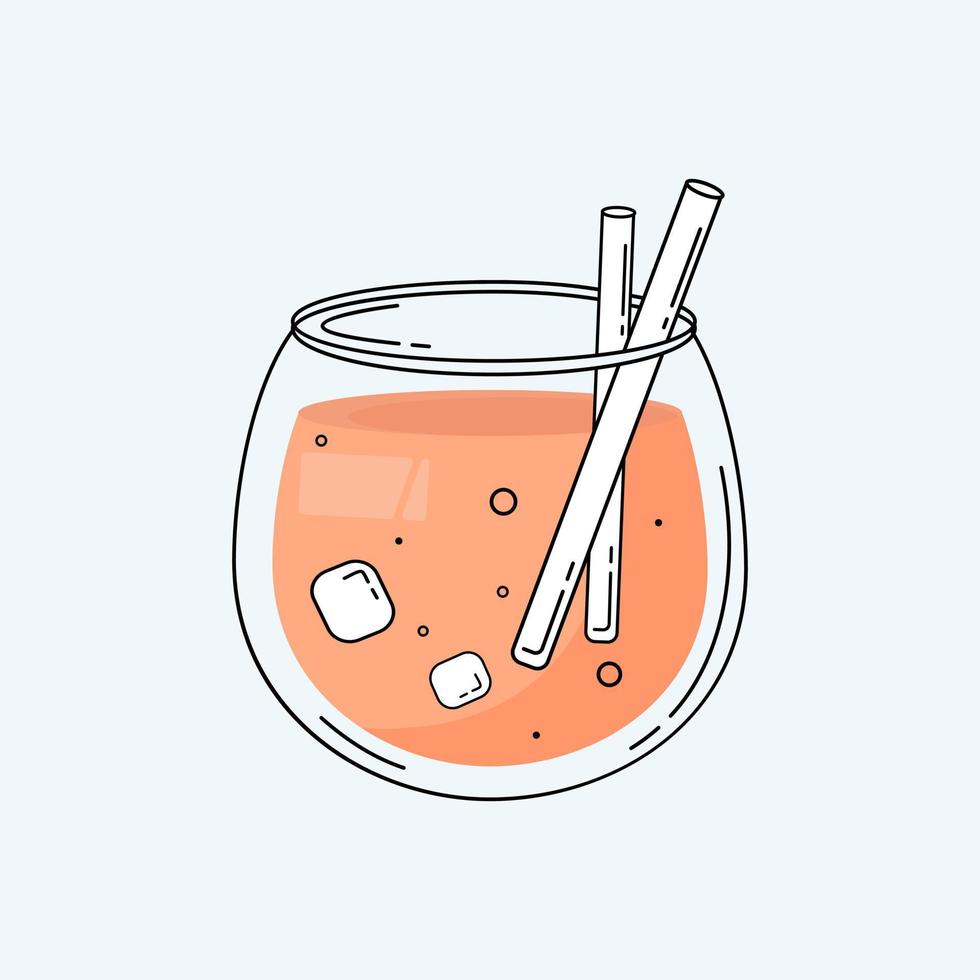 orange cocktail med is vektor