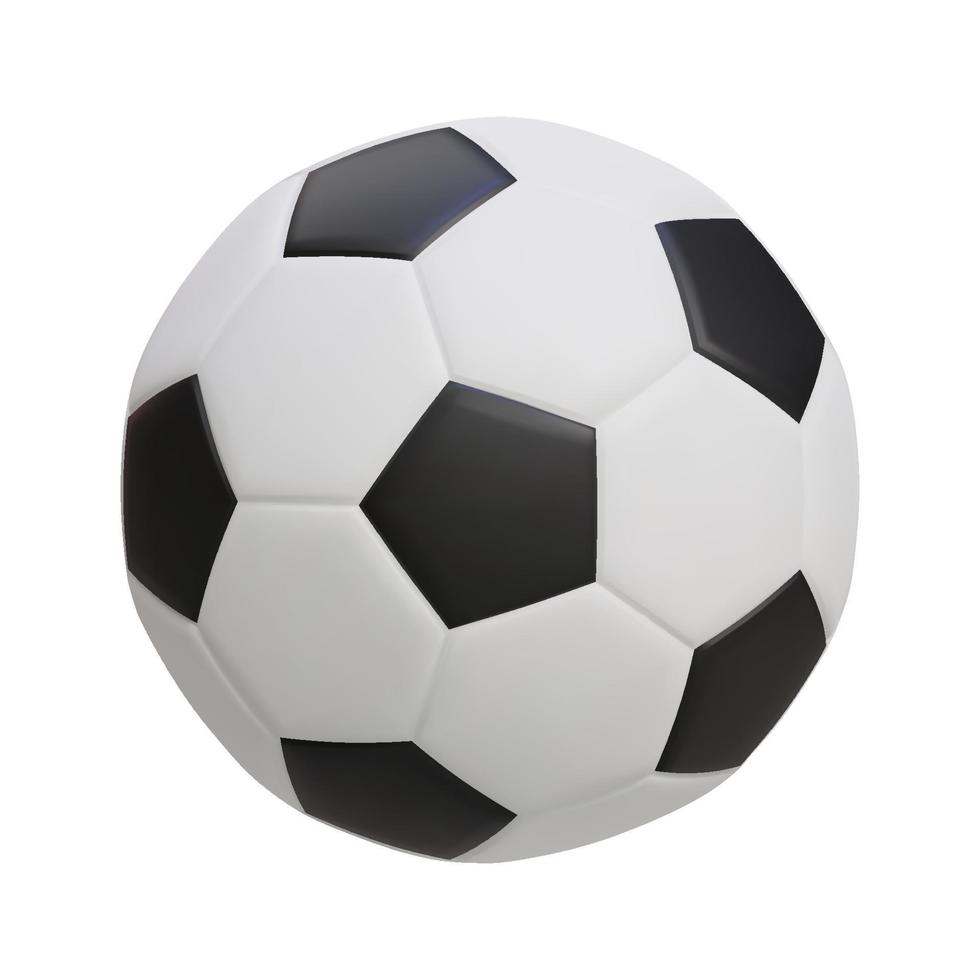 3d realistischer Fußball oder Fußballball-Symbol. Vektor-Illustration isoliert auf weißem Hintergrund vektor