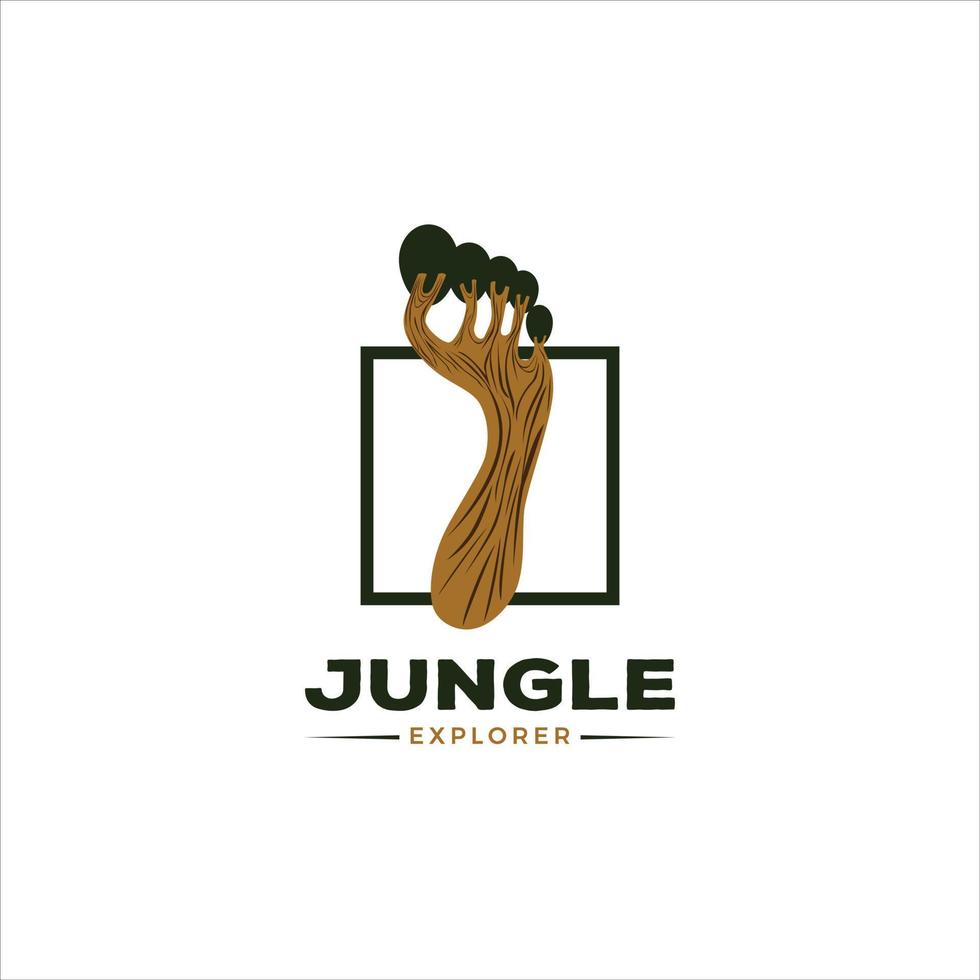 djungel utforska fot Spår logotyp symbol ikon vektor