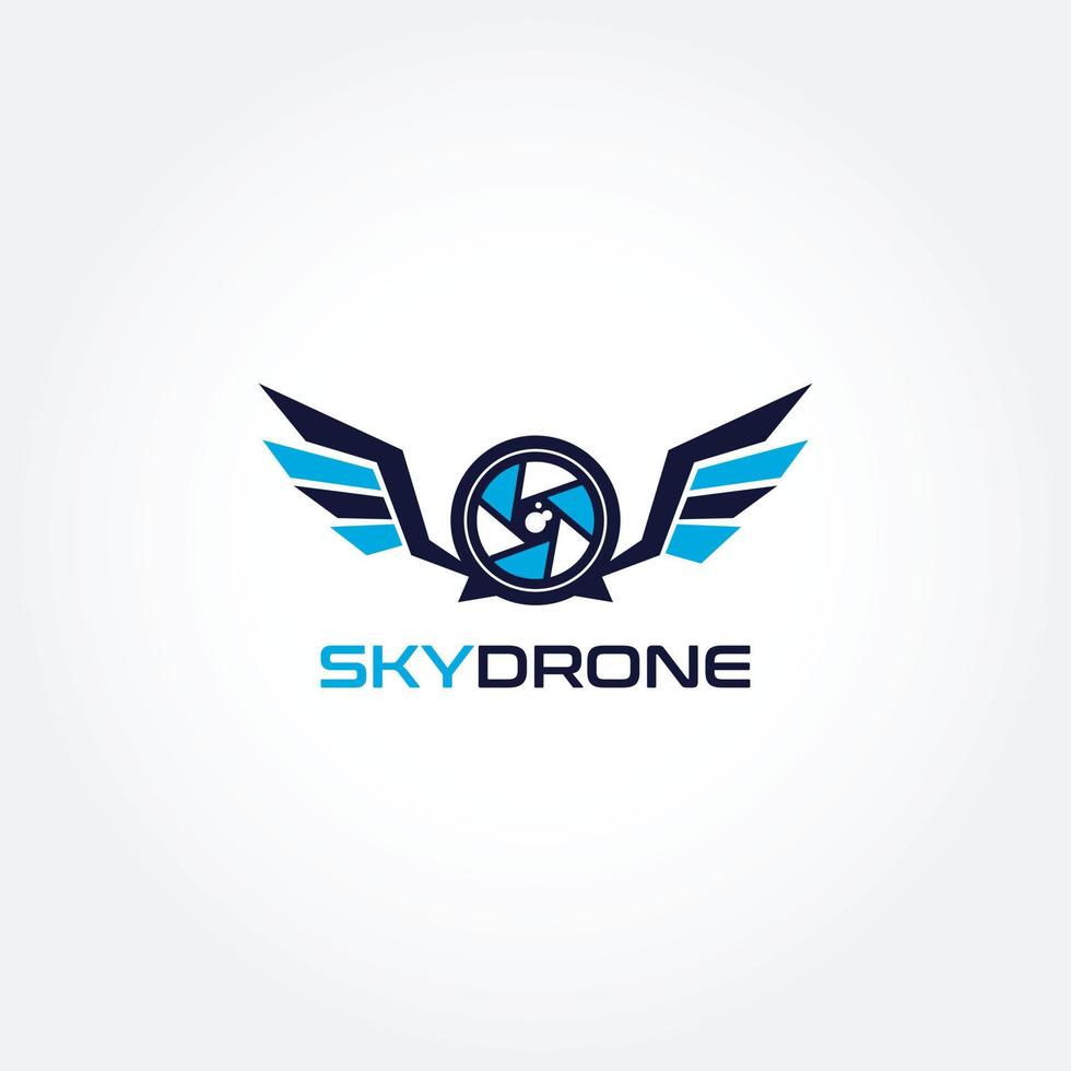 Flying Sky Drohne Fotografie Logo-Design-Vorlage vektor