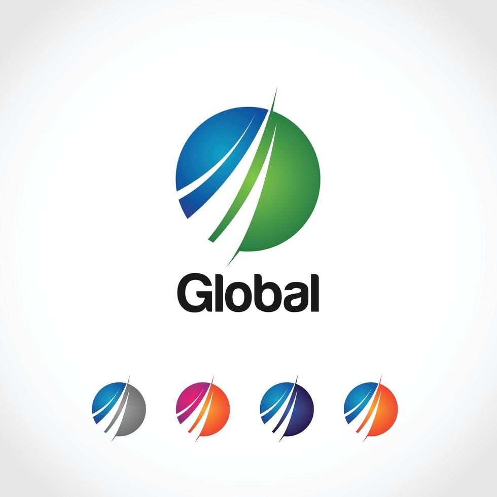 global lösning företag logotyp mall med variant Färg vektor