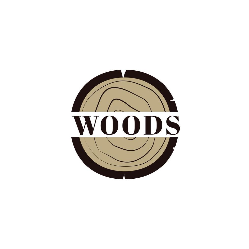 modernes, einfaches Holz-Logo-Design-Zeichen-Symbol-Symbol vektor