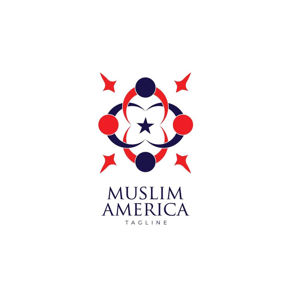 Design-Vorlage für das Logo der amerikanischen muslimischen Gemeinschaft vektor