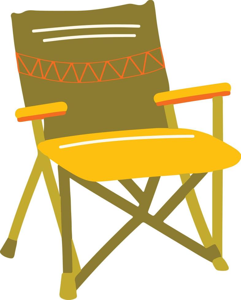 roligt camping stol hand dragen sommar läger illustration vektor