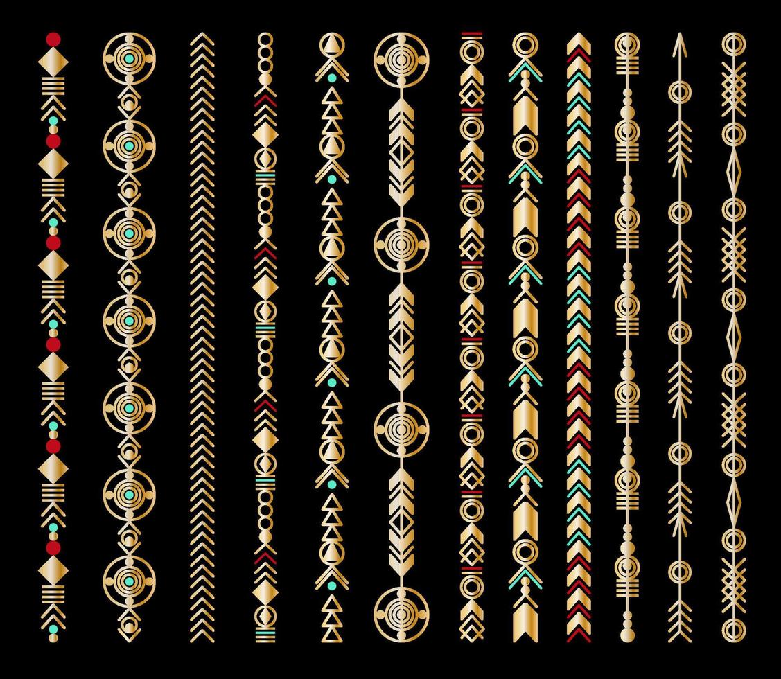 stam- geometrisk guld mönster vektor