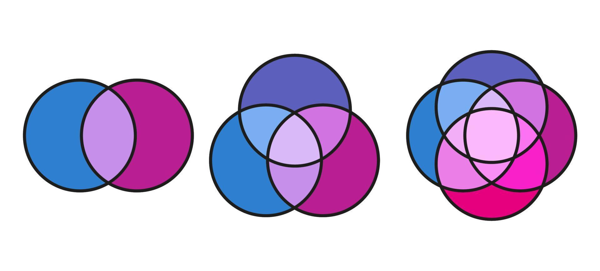 Venn-Diagramm kreist Infografiken ein vektor