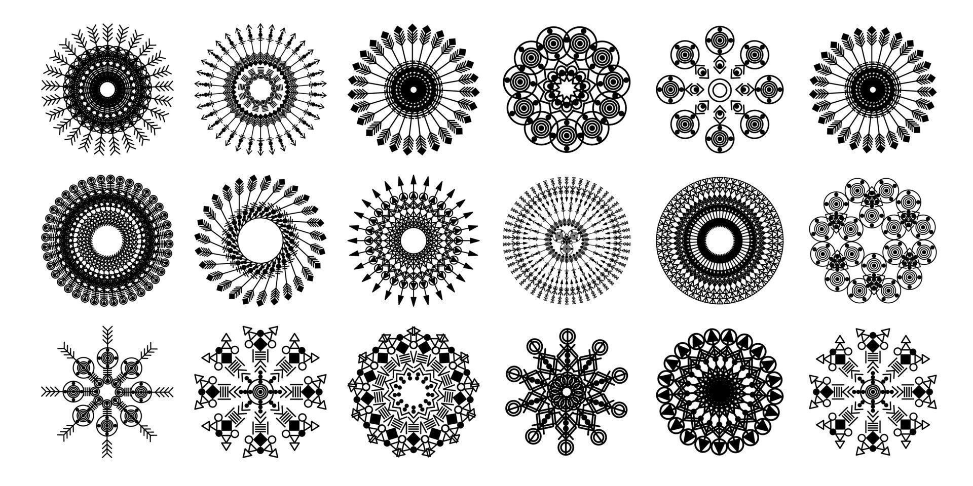 stam- mandala uppsättning. vektor