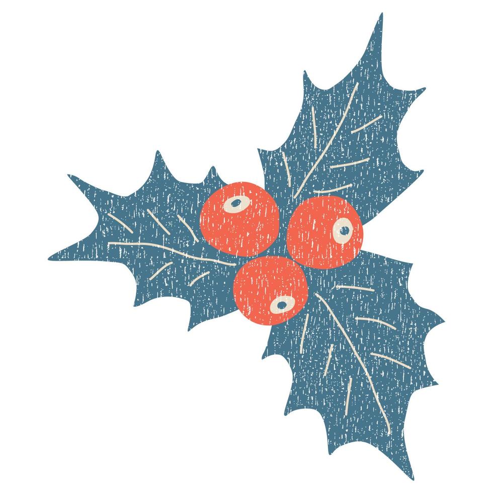 Mistel-Vektor-Symbol-Illustration. Fröhliche Weihnachten. handgezeichneter Stil vektor