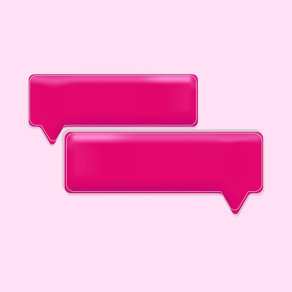 3d rosa Tal bubbla chatt ikon samling uppsättning affisch och klistermärke begrepp baner vektor