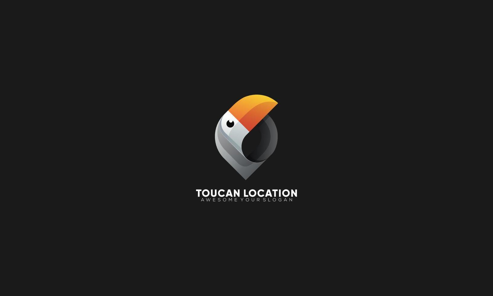 moderner Tukan-Location-Logo-Design-Vektor vektor