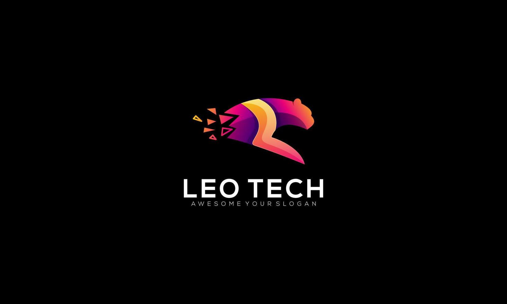 bunter gepard, leopard, panther moderne logo-design-technologie vektor