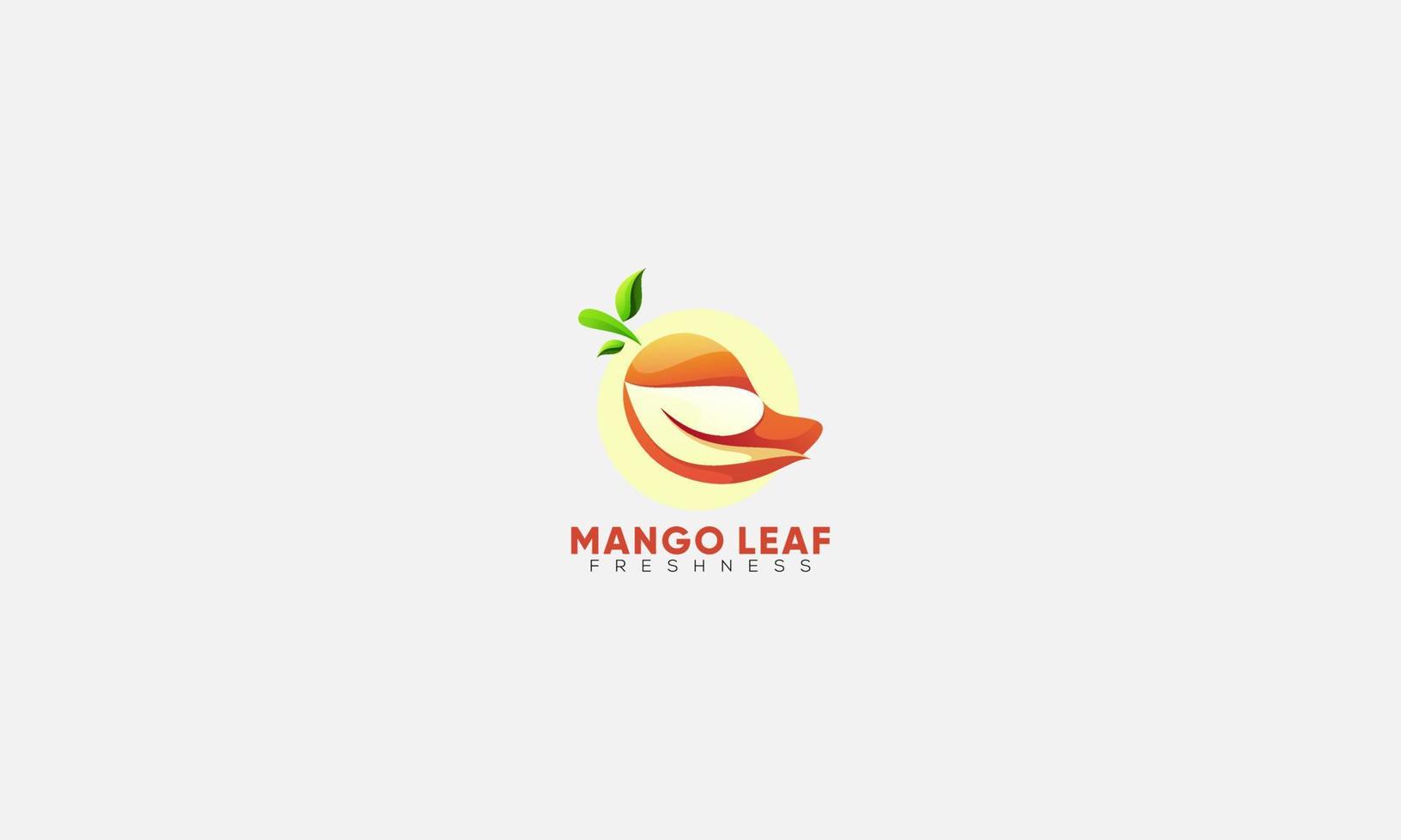 mango blad modern lutning färgrik logotyp vektor