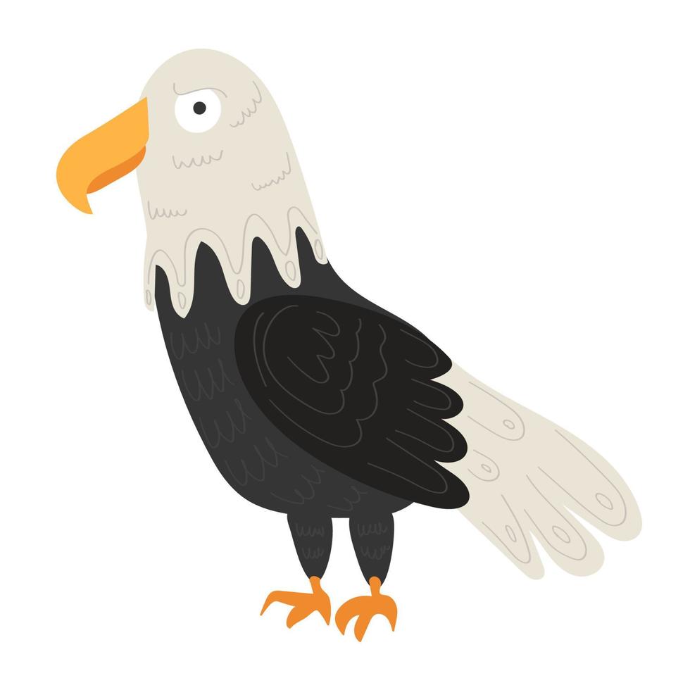 stolzer Weißkopfseeadler. vektorillustration, flacher karikaturstil vektor