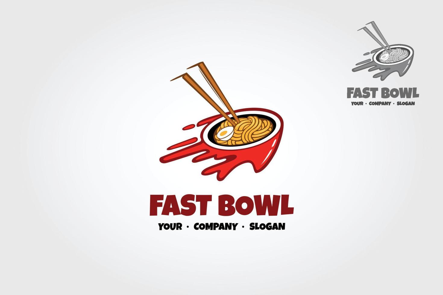 snabb skål vektor logotyp illustration. en professionell, rena och kreativ logotyp design för asiatisk mat logotyp eller många typer av företag.