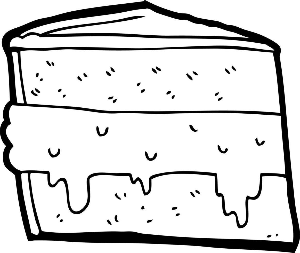 Strichzeichnung Cartoon-Kuchen vektor