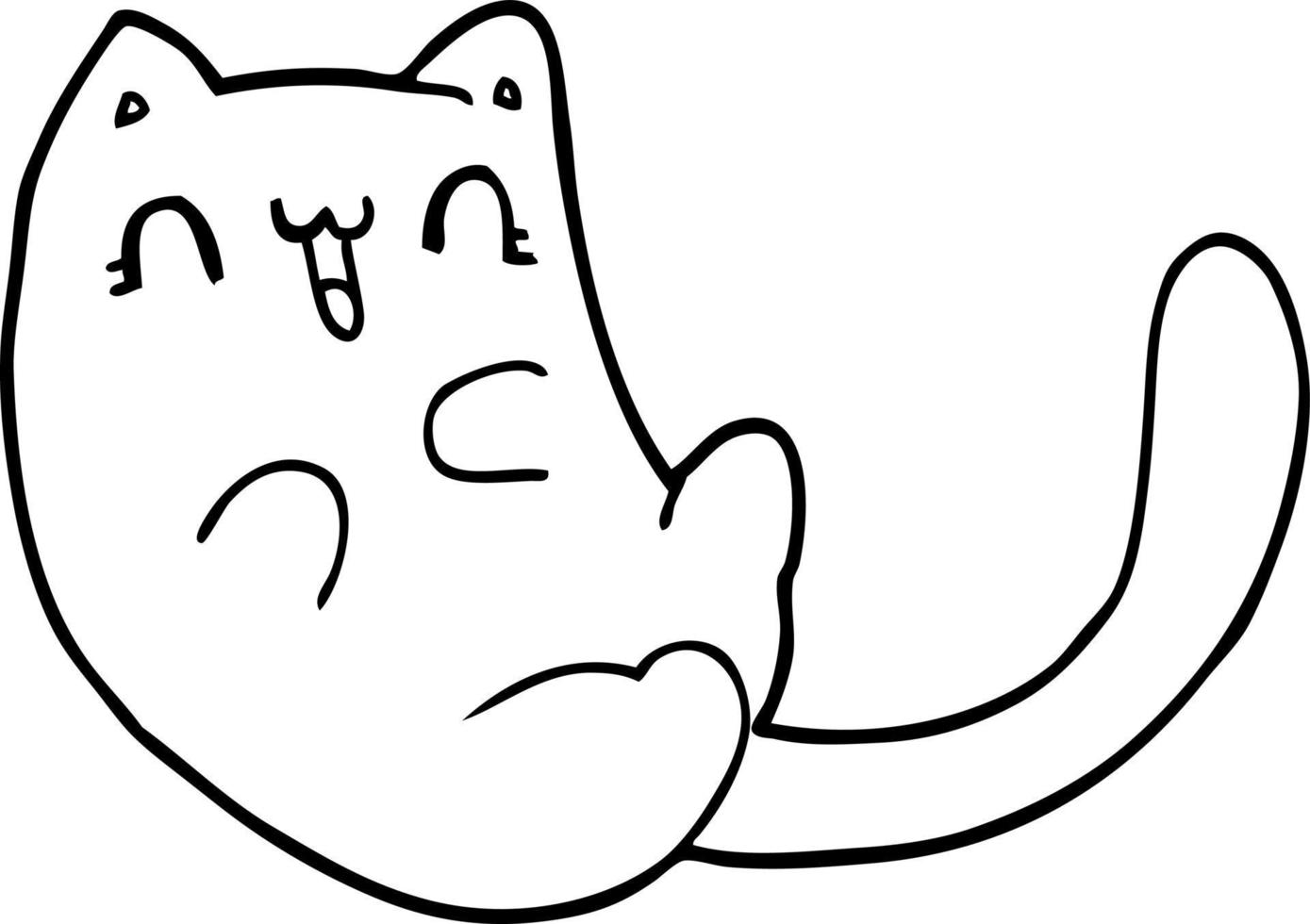 linje teckning tecknad serie katt vektor