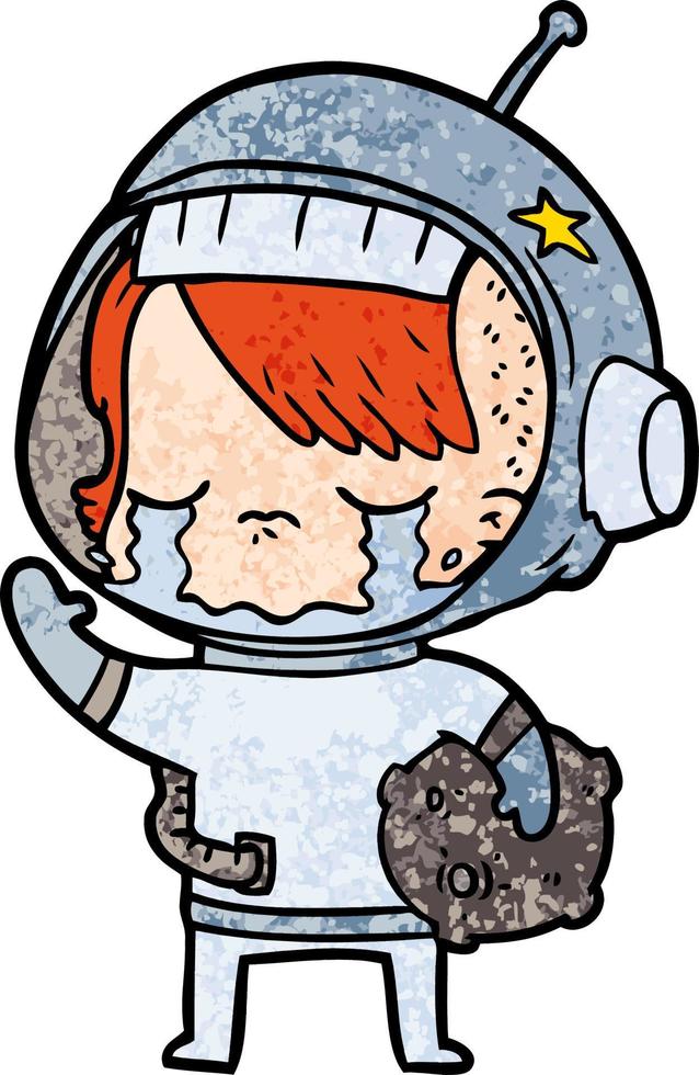 Vektor Astronaut Frau Charakter im Cartoon-Stil