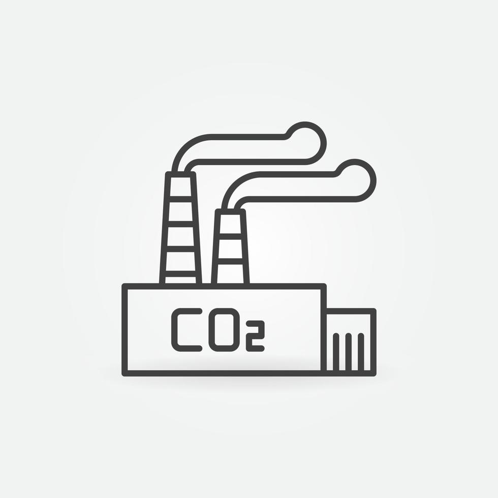 luft förorening kol dioxid co2 vektor växt linje ikon