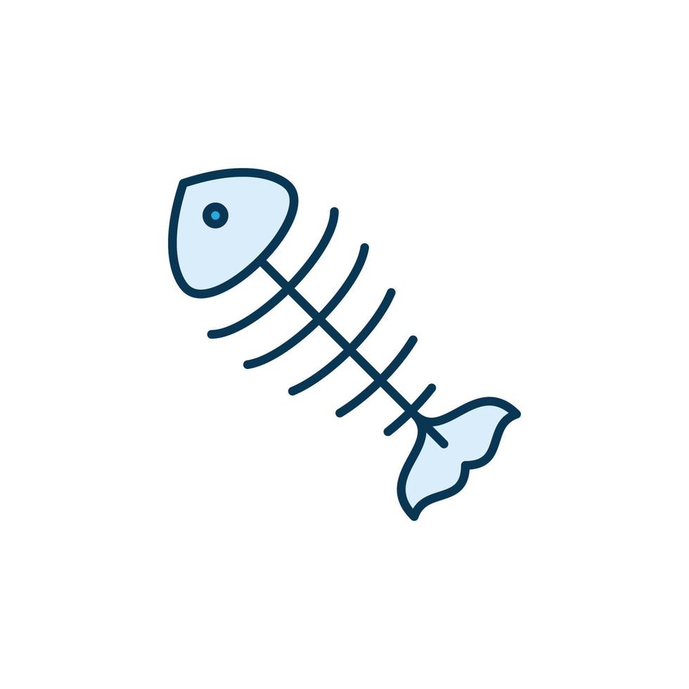 fisk ben vektor vatten förorening begrepp modern ikon eller symbol