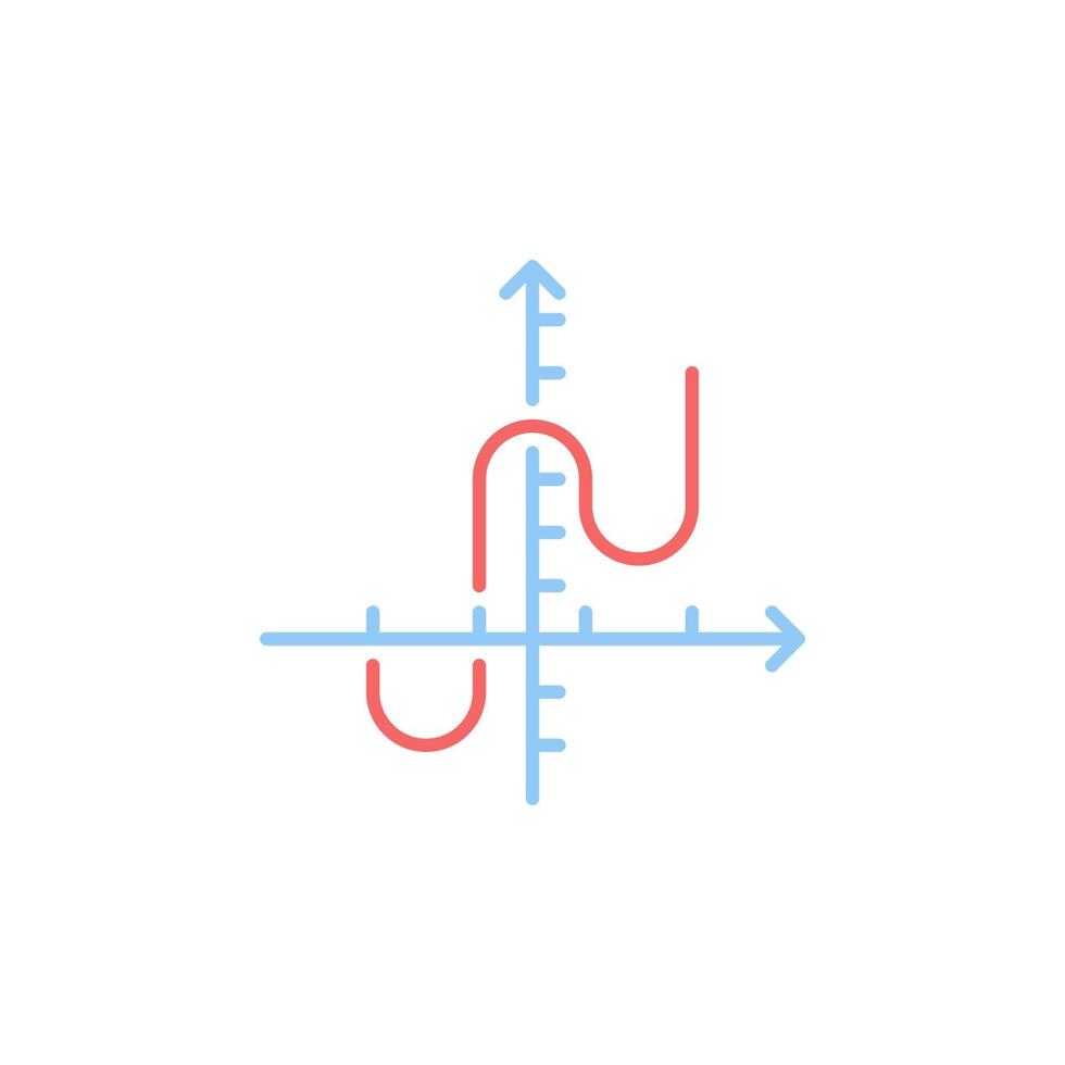 Mathe-Grafik-Vektor-Konzept farbiges Symbol oder Symbol vektor