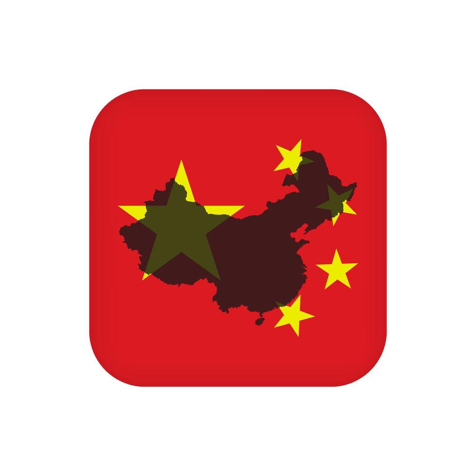 Kina flagga, officiella färger. vektor illustration.