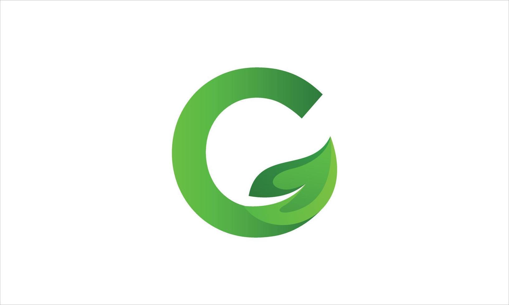 grünes blatt mit c-logo-design. Anfangsbuchstabe c Buchstabe Logo Icon Design Vektor pro Vektor.
