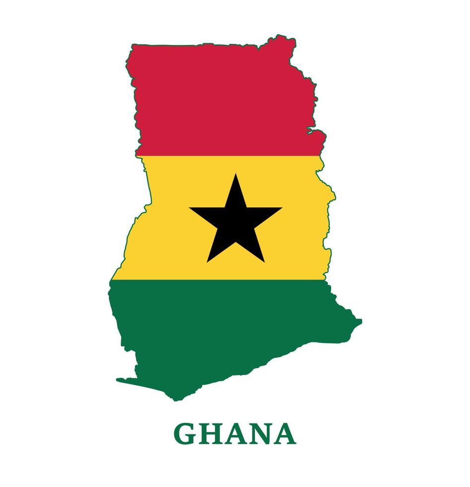 ghana nationell flagga Karta design, illustration av ghana Land flagga inuti de Karta vektor