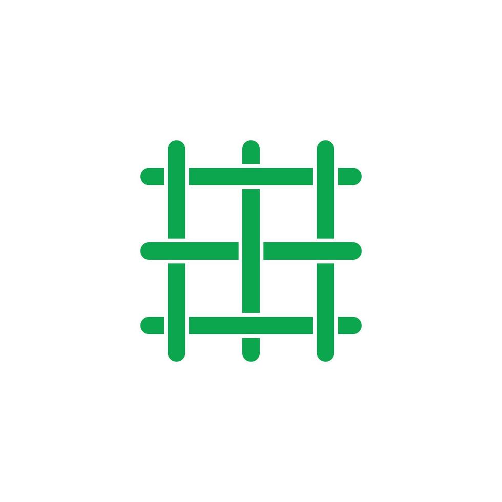 eps10 grön vektor gitter eller metall rutnät abstrakt ikon isolerat på vit bakgrund. Bakom barer symbol i en enkel platt trendig modern stil för din hemsida design, logotyp, och mobil Ansökan