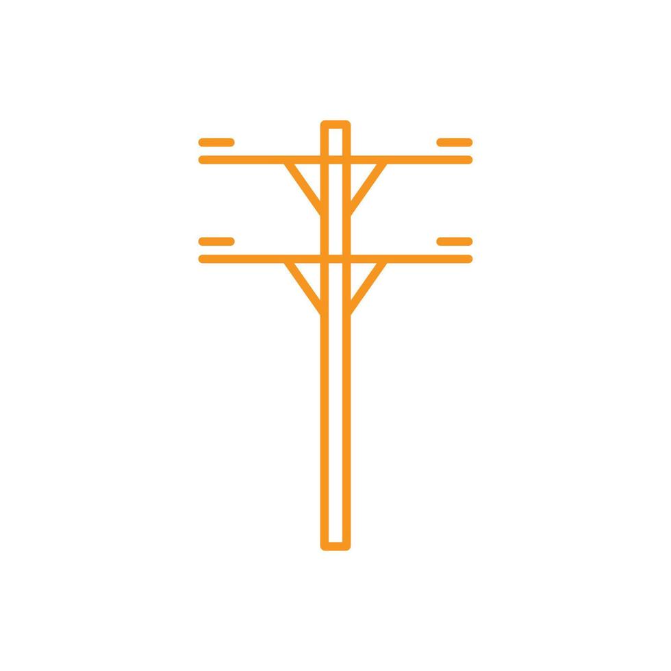 eps10 orange Vektor Power Pole Linie Kunstsymbol isoliert auf weißem Hintergrund. elektrisches Turmumrisssymbol in einem einfachen, flachen, trendigen, modernen Stil für Ihr Website-Design, Logo und mobile Anwendung