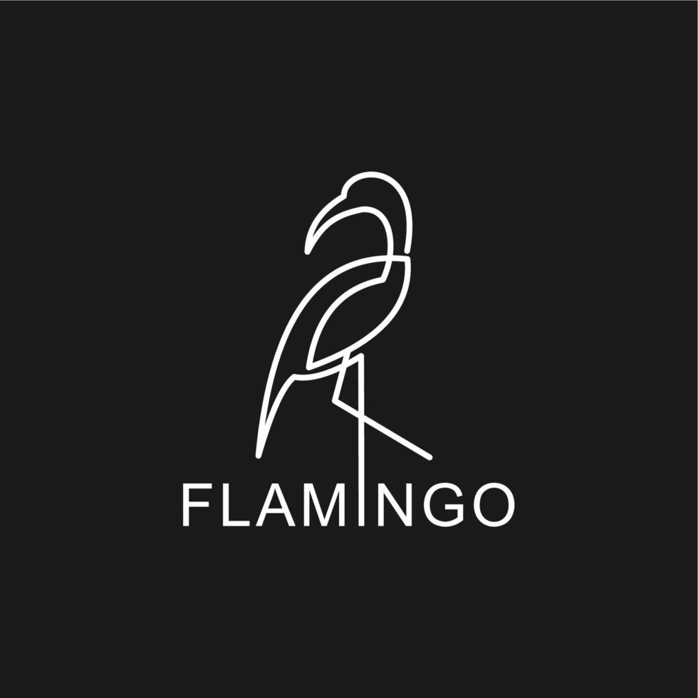 Flamingo-Strichzeichnungslogo vektor