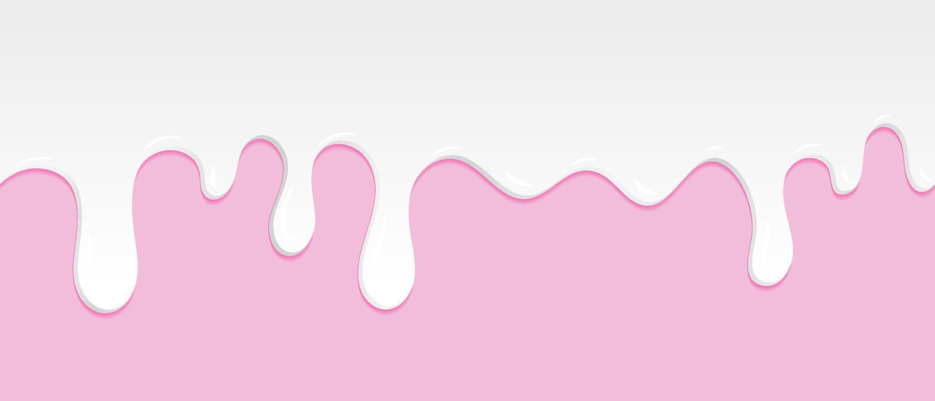sömlös mönster av mjölk droppande. mjölk eller vit flytande droppande. skön bakgrund. realistisk design. efterrätt bakgrund med mjölk. baner sömlös mönster. vektor illustration