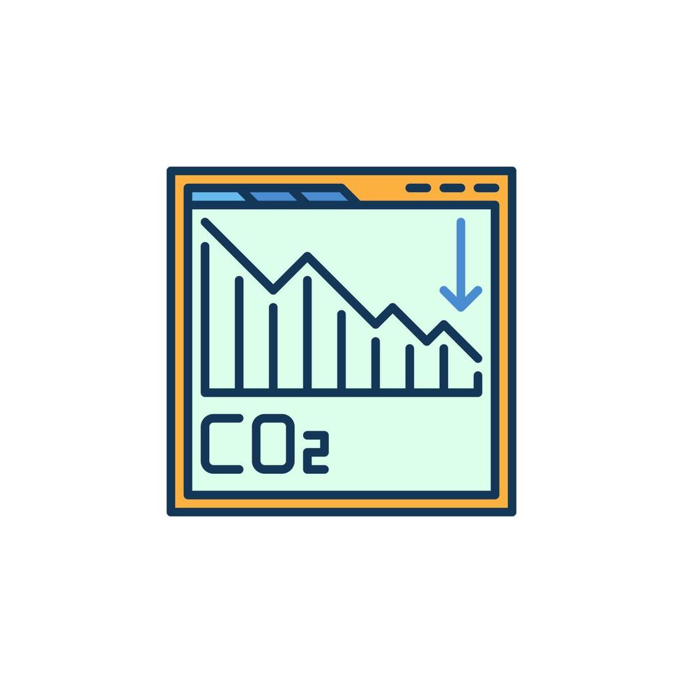 Webseite mit farbigem Symbol für das CO2-Grafikvektorkonzept vektor