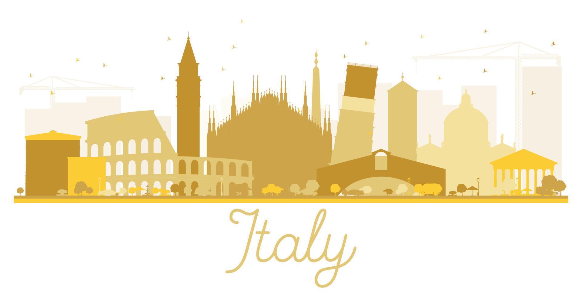 italien skyline goldene silhouette. vektor