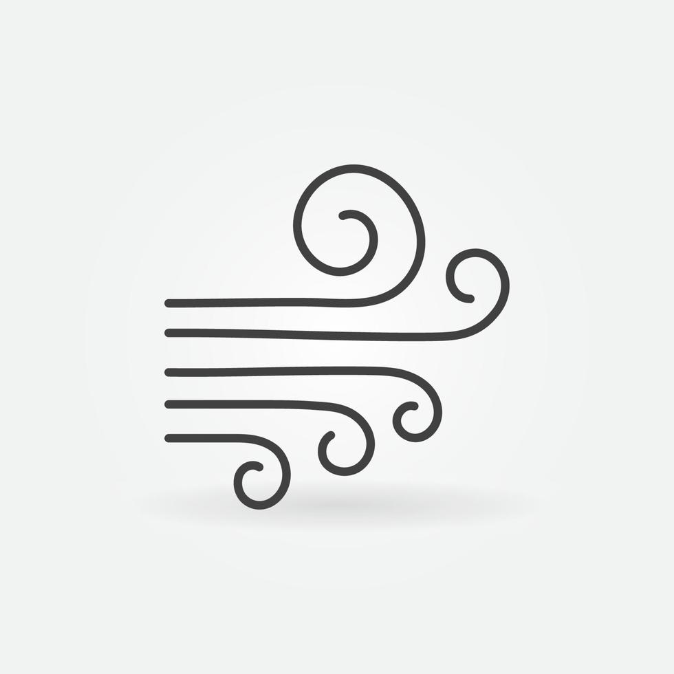 Wind Hand gezeichneten Umriss Vektor Konzept Symbol oder Zeichen