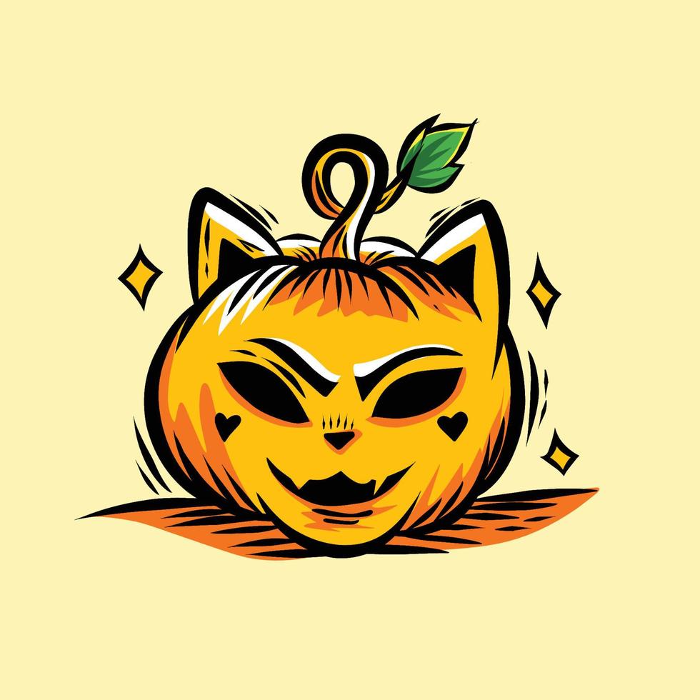 glückliches helloween auf halloween-vektorgekritzelelement .hallowen-illustrationsvektordesign. Halloween-Kritzeleien. halloween-charakterillustration. vektor